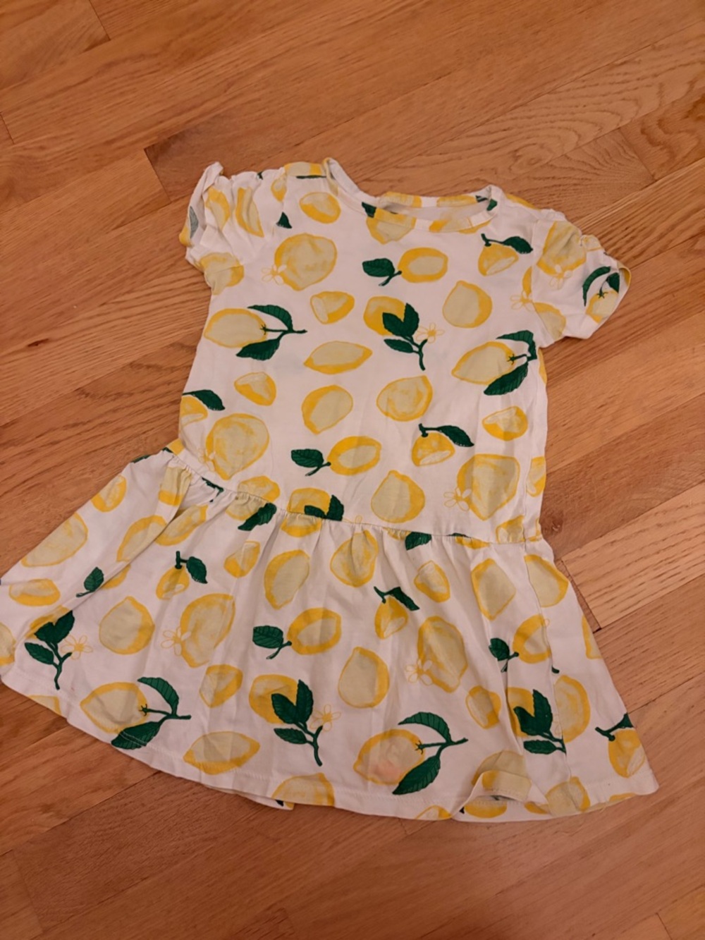 Lemon Print White tunic/ dress - Bright Yellow & Green